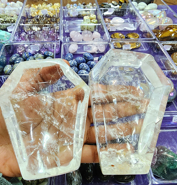 Coffin Offering Bowls in Clear Quartz