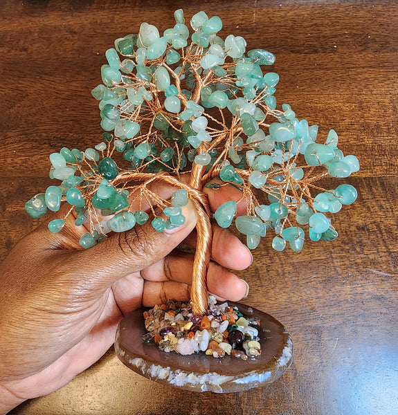 Green Aventurine Copper Wire Money Tree