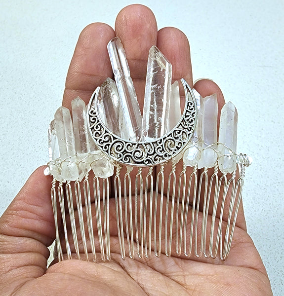 Quartz Moon Goddess Comb