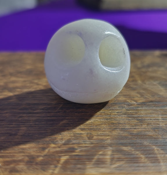 White Jade Skull Carving