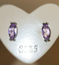 Amethyst Stud Earrings in Sterling Silver