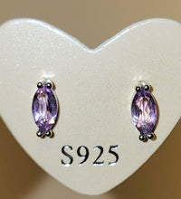 Amethyst Stud Earrings in Sterling Silver