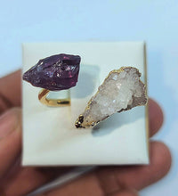 Amethyst with Druzy Quartz Ring