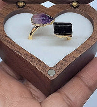 Amethyst with Black Tourmaline Ring