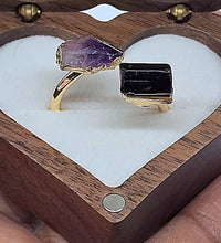 Amethyst with Black Tourmaline Ring