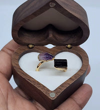 Amethyst with Black Tourmaline Ring