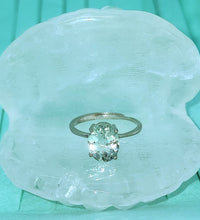 Green Amethyst Prasiolite Solitaire Ring in Sterling Silver