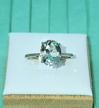 Green Amethyst Prasiolite Solitaire Ring in Sterling Silver