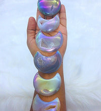 Druzy Angel Aura Agate Crescent Moons