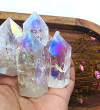 Angel Aura Crackle Quartz Towers