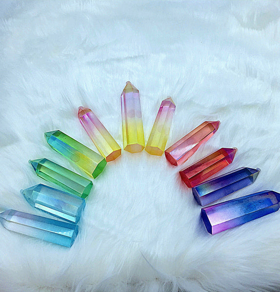 Rainbow Aura Quartz Towers