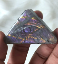 Labradorite Evil Eye Pyramid Carvings