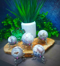 Purple Flower Agate Spheres