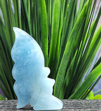 Freestanding Aquamarine Fairy Carving