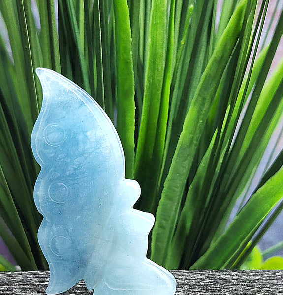 Freestanding Aquamarine Fairy Carving