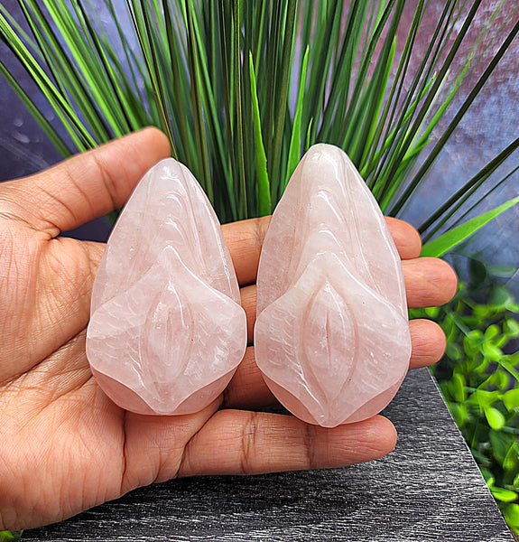 Rose Quartz Yoni Carving