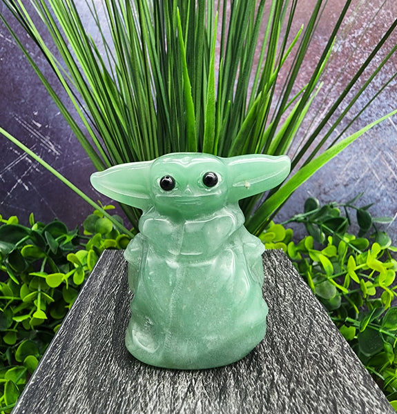 Adorable XL Green Aventurine Baby Alien Carving