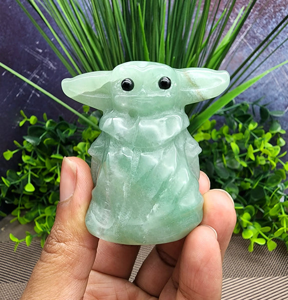 Adorable XL Green Aventurine Baby Alien Carving