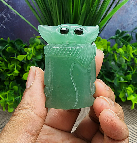 Green Aventurine Baby Alien Carving