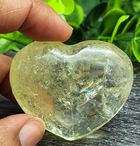 Natural Citrine Heart Carving