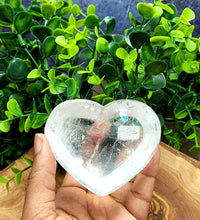 Clear Quartz Heart Bowl with Rainbows