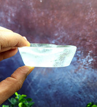 Clear Quartz Heart Bowl with Rainbows