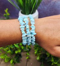 Adjustable Larimar Bracelet with Heart Charm