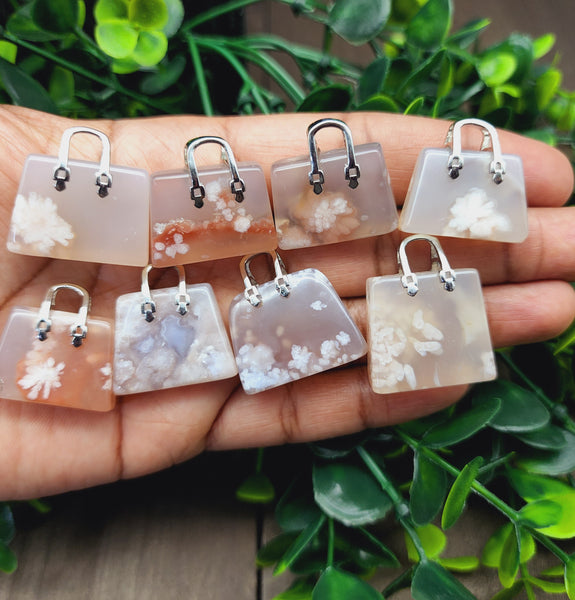 Flower Quartz Purse Necklace