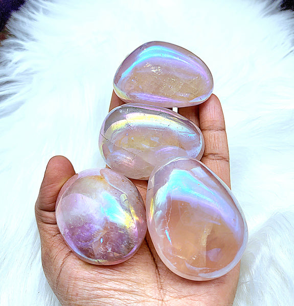 Angel Aura Rose Quartz Palmstones