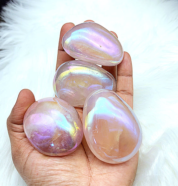 Angel Aura Rose Quartz Palmstones