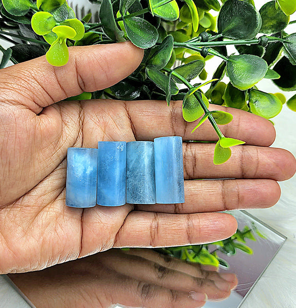 Rich Blue Aquamarine Beryl Cylinders