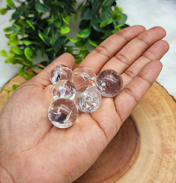 Rainbow Crackle Quartz Spheres