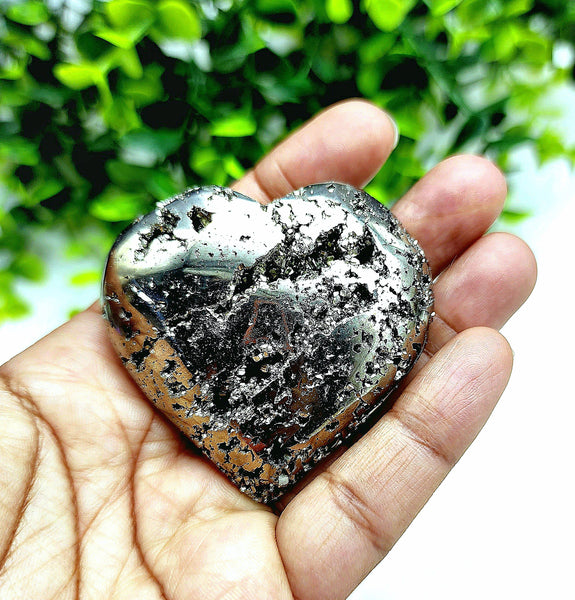 Large Pyrite Heart Cluster Carvings