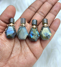 Faceted Labradorite Perfume Bottle Necklace