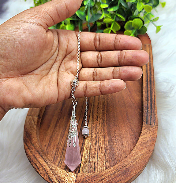 Fancy Rose Quartz Pendulum