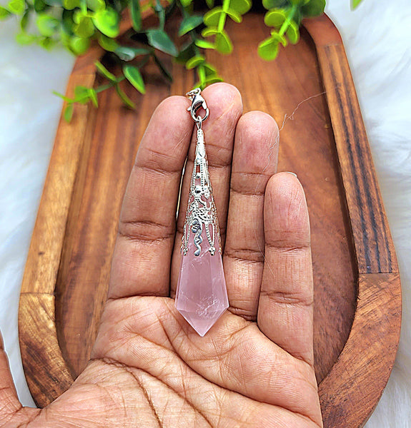 Fancy Rose Quartz Pendulum