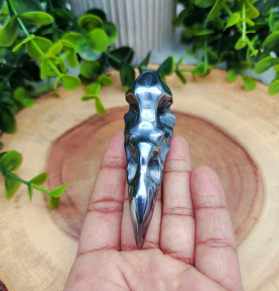 Hematite Bird Skull Carving