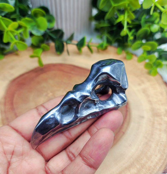 Hematite Bird Skull Carving