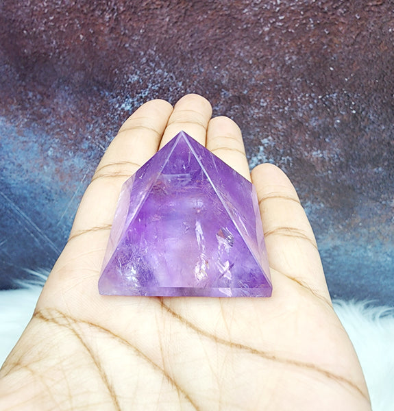 Gemmy Amethyst Pyramid Carving