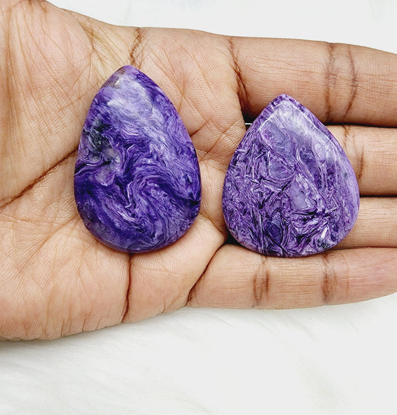 HQ Russian Charoite Teardrop Cabochons