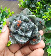 African Bloodstone Flower Carving