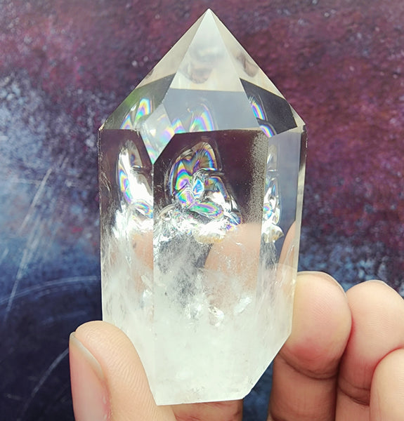 Clear Quartz Tower with Beautiful Rainbows