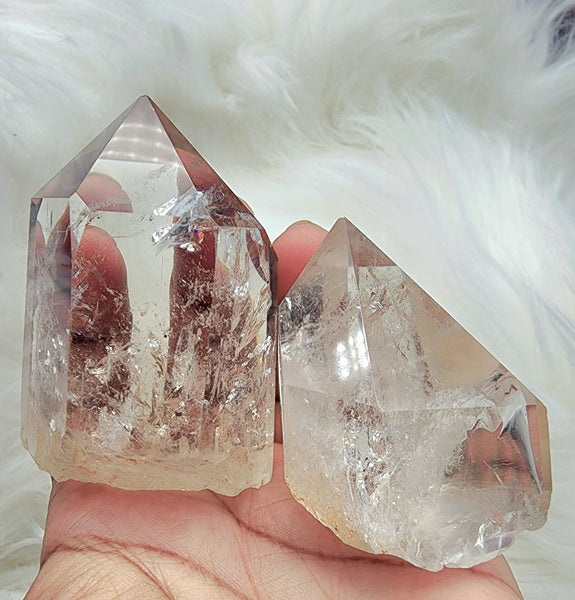 Chunky Light Smokey Quartz Towers