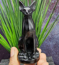 Black Obsidian Bastet Carving