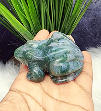 Adorable Moss Agate Frog Carvings