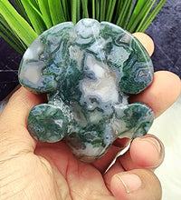 Adorable Moss Agate Frog Carvings