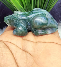 Adorable Moss Agate Frog Carvings