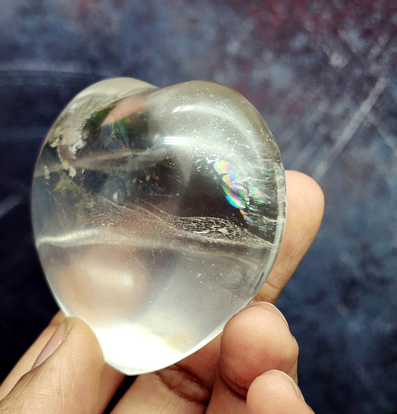 Large Clear Quartz Heart Carving