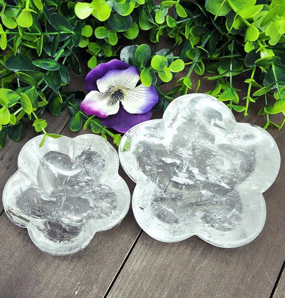 Clear Quartz Flower Bowls