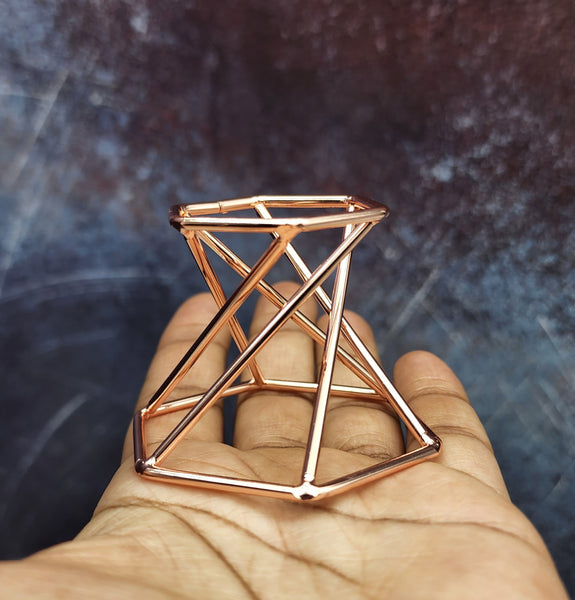 Copper Hexagon Crystal Display Stand